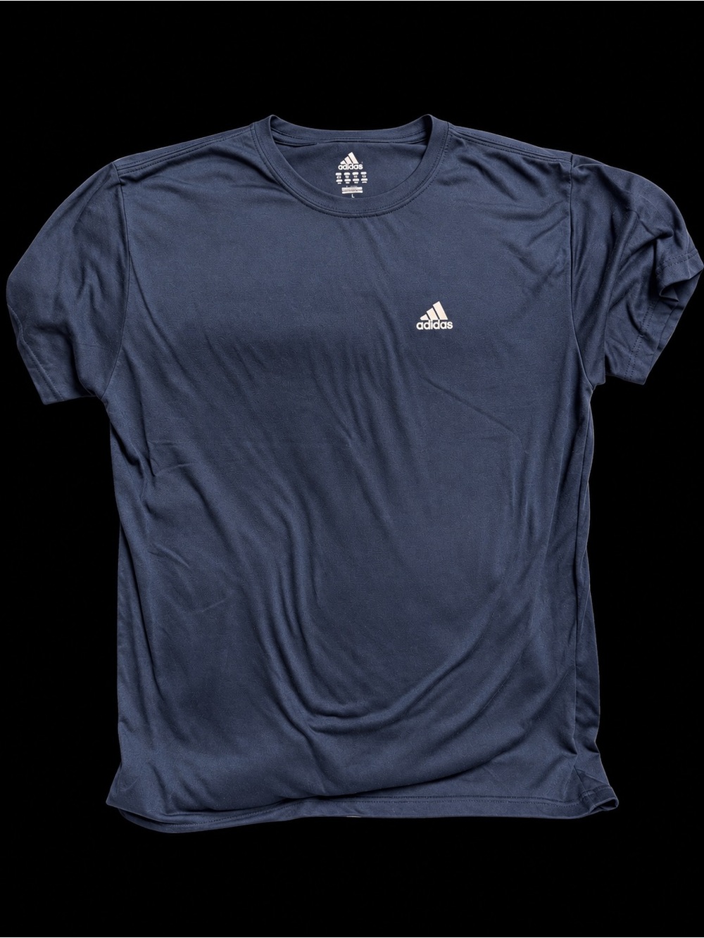 adidas Black Short Sleeve Athletic Tee with Logo